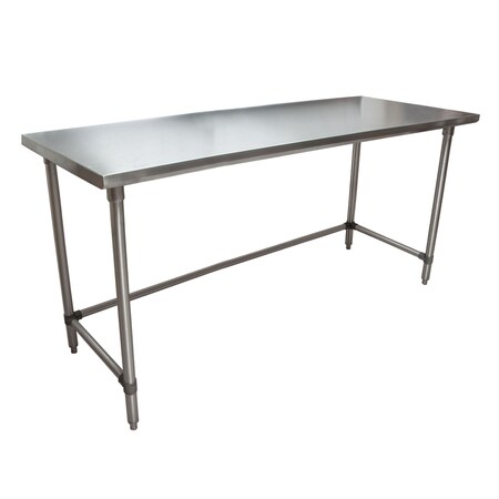 Bk Resources Stainless Steel Work Table Flat Top With Open Base 72"Wx30"D VTTOB-7230